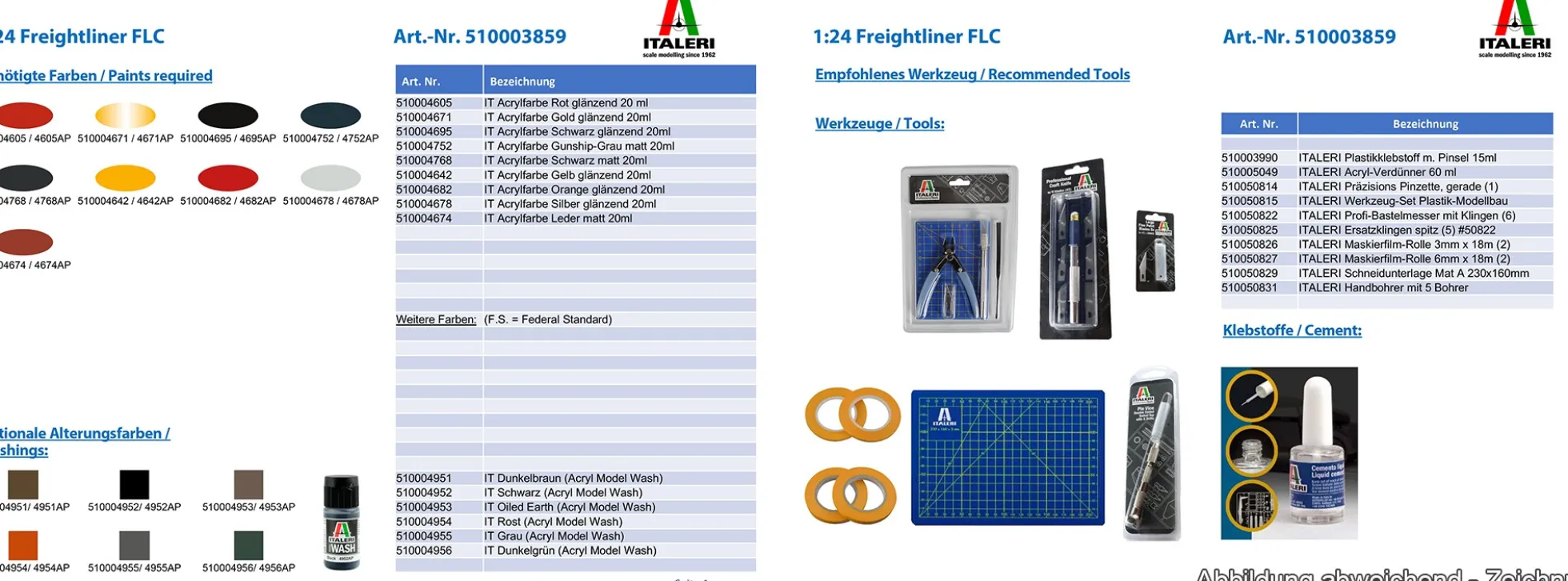ITALERI 3859 Freightliner FLC | Solo-Zugmaschine | LKW Bausatz 1:24