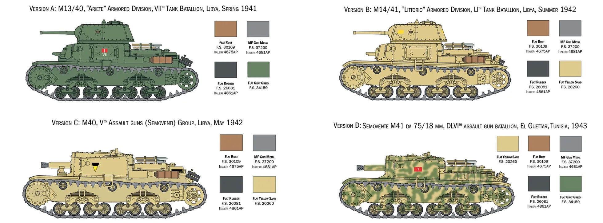 ITALERI 25768 Italienischer Panzer + Semoventi | Panzer Bausatz 1:56