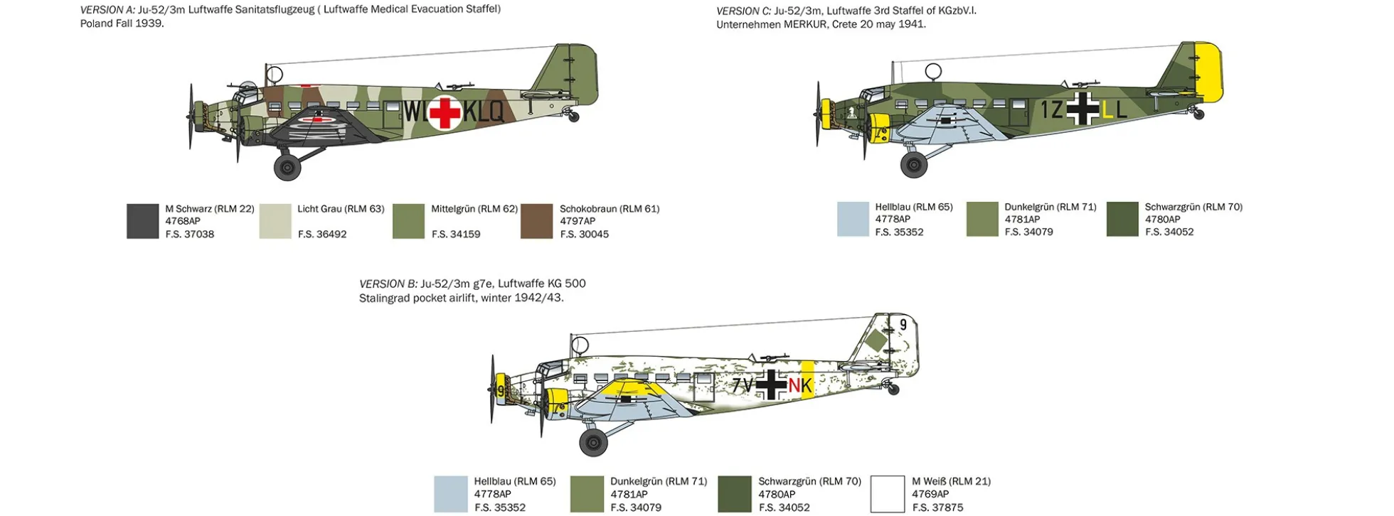 ITALERI 0102 Junker Ju-52/3m | Flugzeug Bausatz 1:72