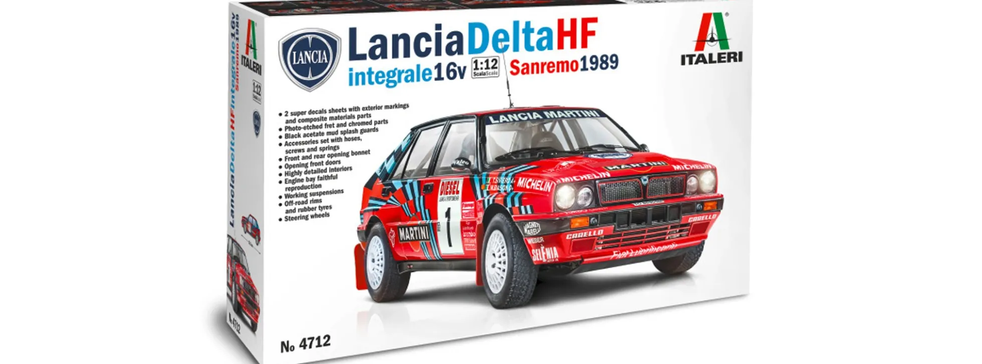 ITALERI 4712 Lancia Delta HF 16V Integrale Sanremo 89 | Auto Bausatz 1:12