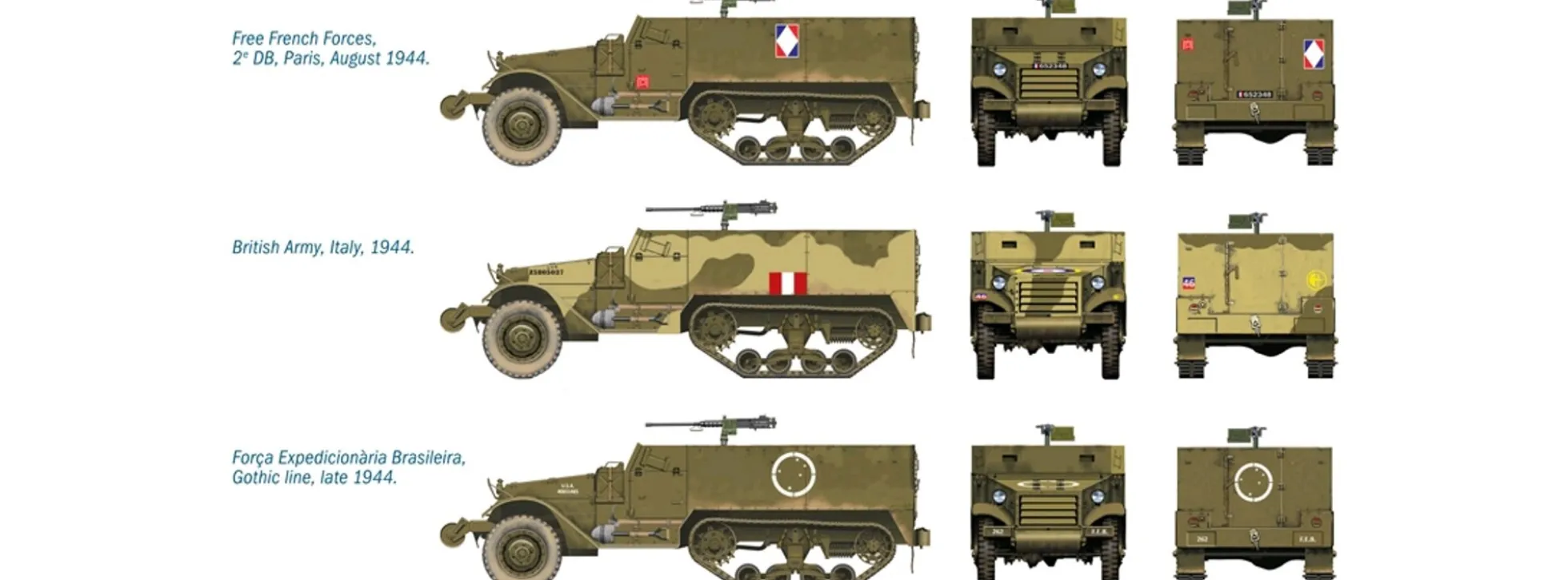 ITALERI 7509 M3A1 Halbkette | 2er-Set | Militaria Bausatz 1:72