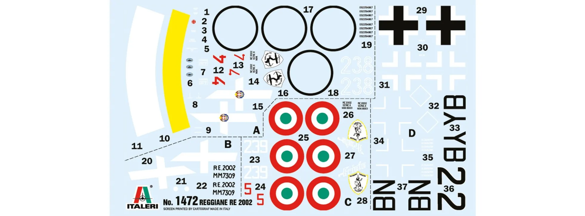 ITALERI 1472 Reggiane Re.2002 Ariete | Flugzeug Bausatz 1:72