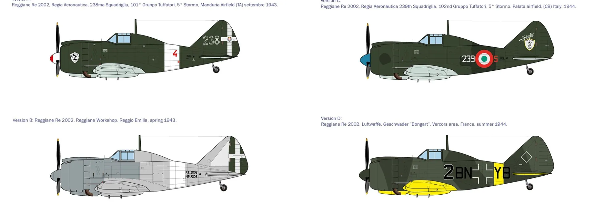 ITALERI 1472 Reggiane Re.2002 Ariete | Flugzeug Bausatz 1:72