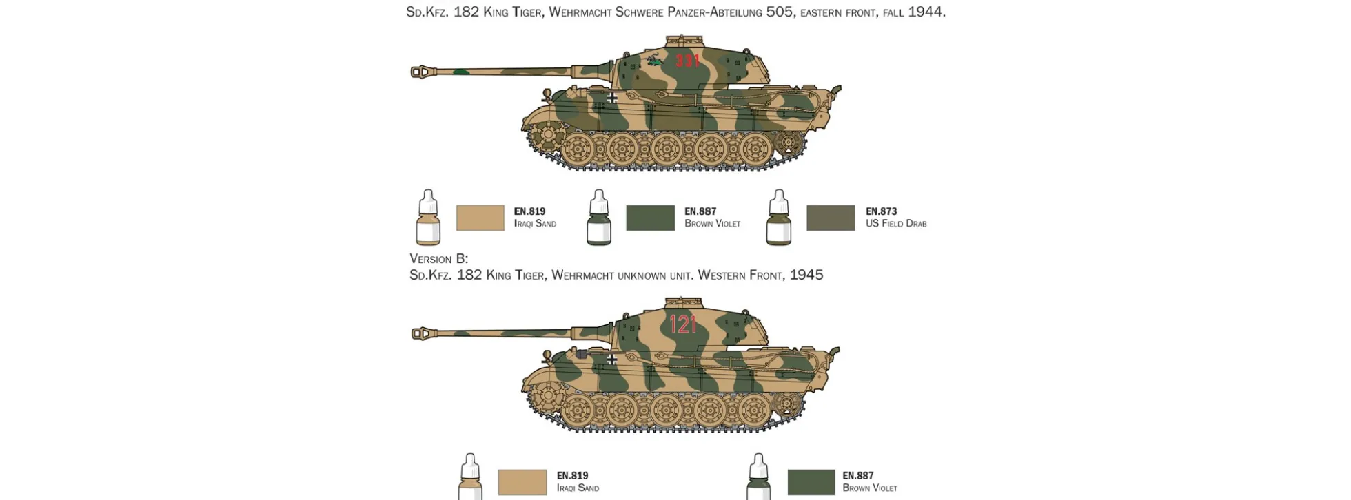 ITALERI 72005 Sd. Kfz. 182 Königstiger Komplett Set | Panzer Bausatz 1:72