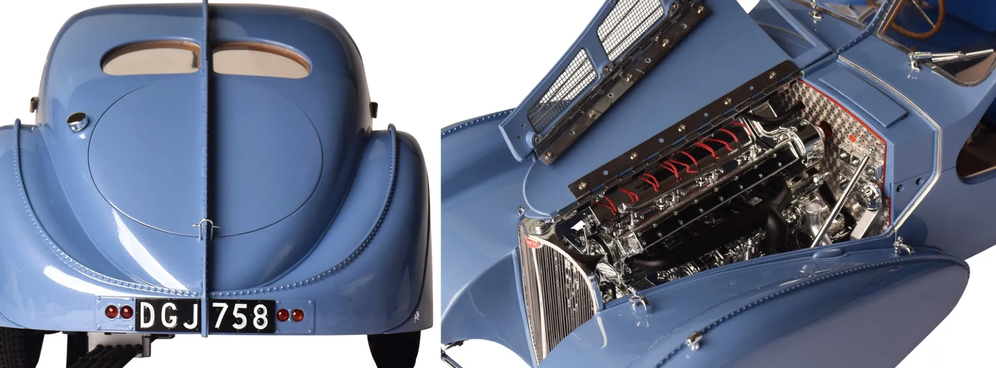 IXO 10108 Bugatti Typ 57 SC Atlantic | Lichtfunktion | mit Metallteilen | Premium Auto Bausatz 1:8