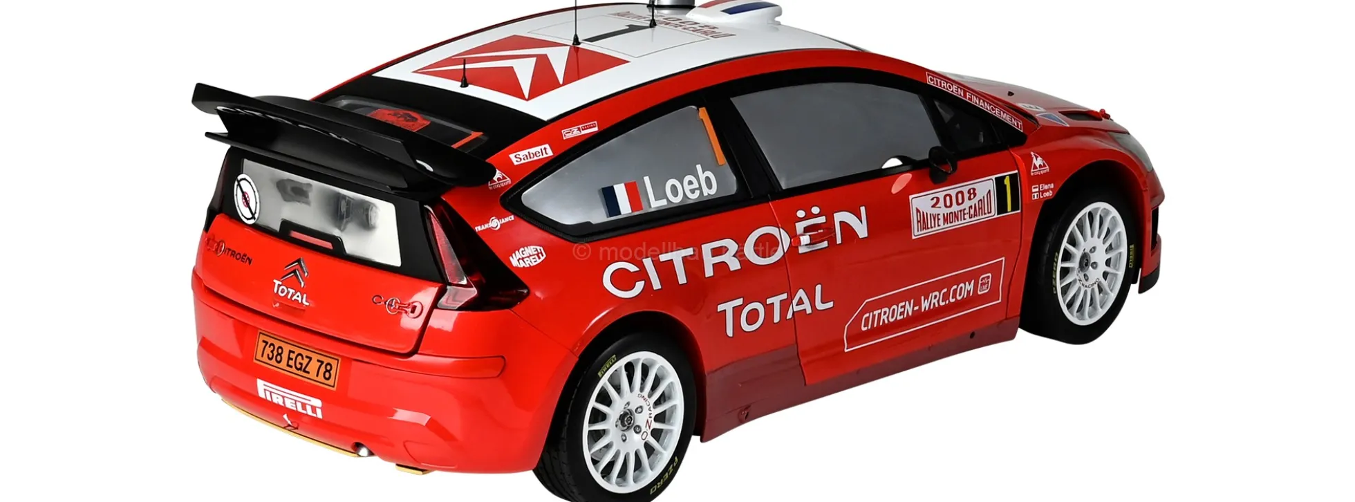 IXO 10120 Citroen C4 WRC | Licht + Sound | Metallteile | Premium Auto Bausatz 1:8