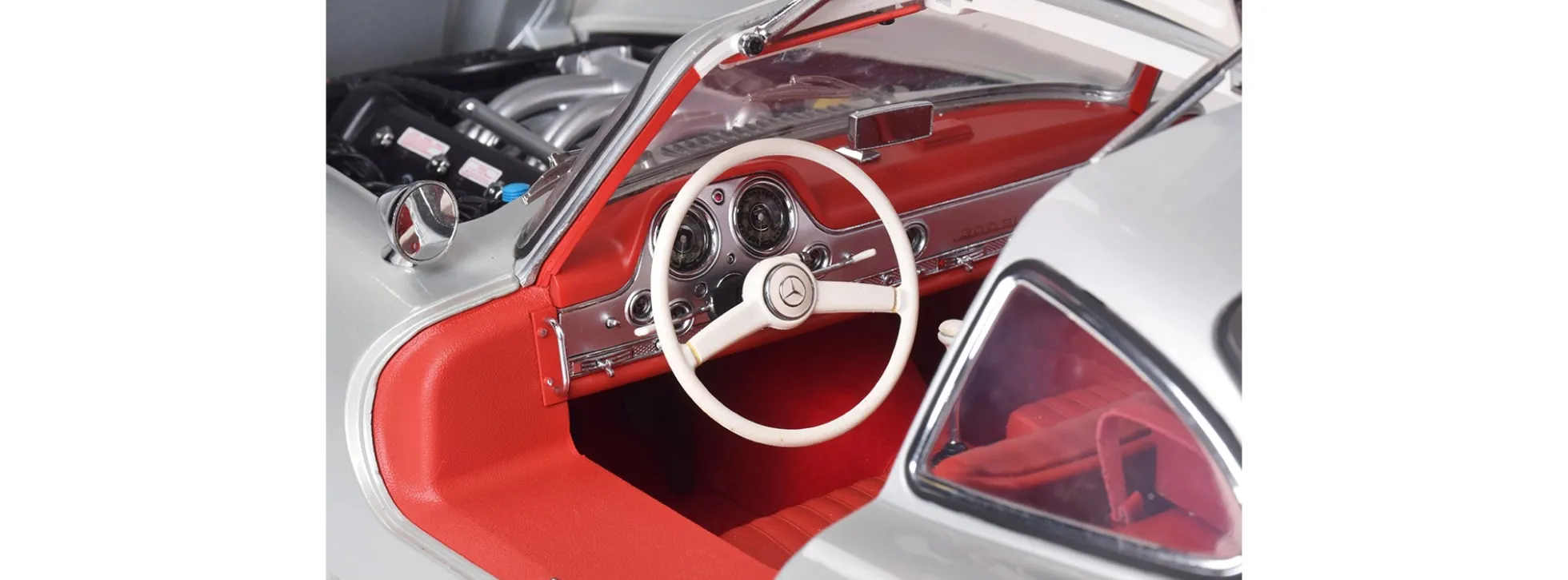 IXO 10112 Mercedes-Benz 300 SL Silber | Lichtfunktion | mit Metallteilen | Premium Auto Bausatz 1:8