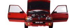 IXO 10121 Peugeot 205 GTI Rot | Licht + Sound | Premium Auto Bausatz 1:8