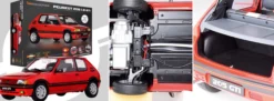 IXO 10121 Peugeot 205 GTI Rot | Licht + Sound | Premium Auto Bausatz 1:8