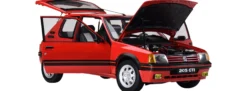 IXO 10121 Peugeot 205 GTI Rot | Licht + Sound | Premium Auto Bausatz 1:8