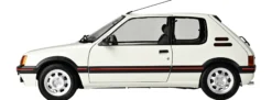 IXO 10122 Peugeot 205 GTI Weiß | Licht + Sound | Premium Auto Bausatz 1:8