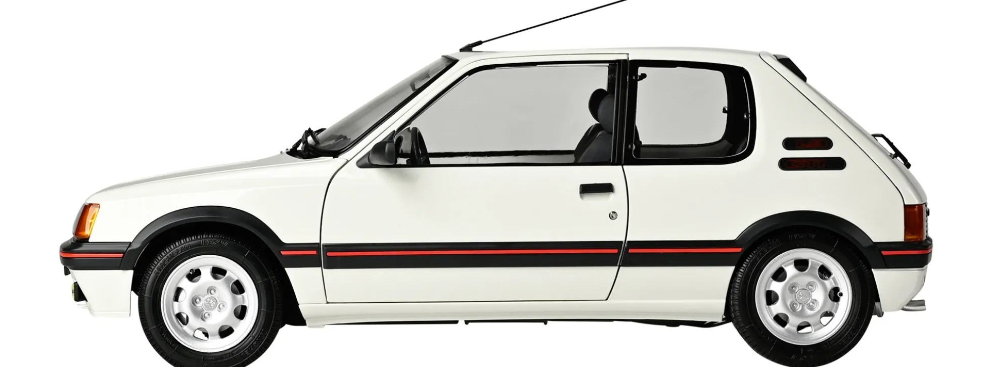 IXO 10122 Peugeot 205 GTI Weiß | Licht + Sound | Premium Auto Bausatz 1:8