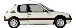 IXO 10122 Peugeot 205 GTI Weiß | Licht + Sound | Premium Auto Bausatz 1:8