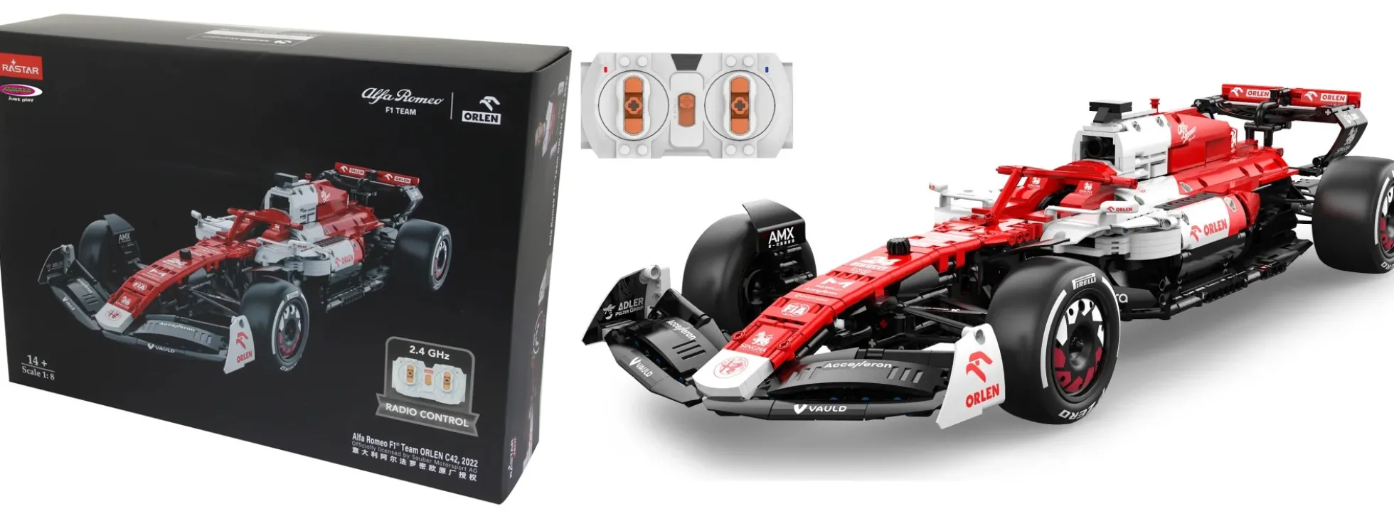 JAMARA 402805 Alfa Romeo F1 C42 rot Bricks | 2,4Ghz | Auto Baukasten 1:8