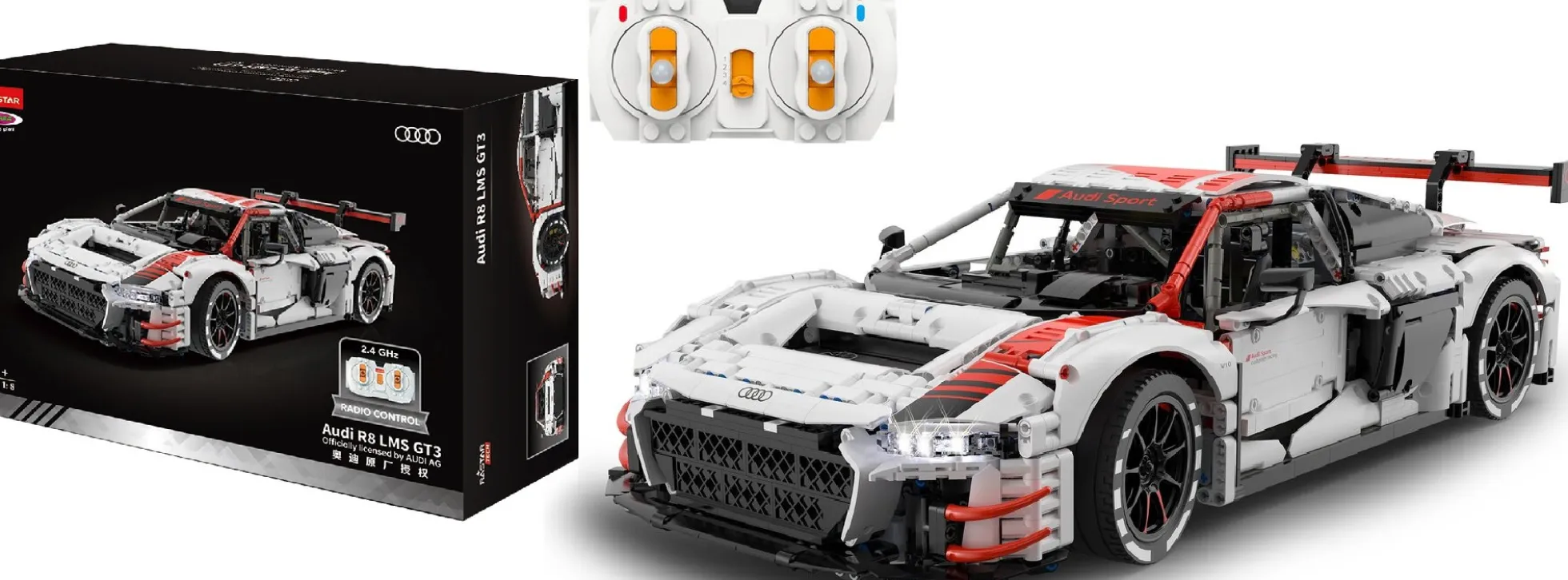 JAMARA 402800 Audi R8 LMS GT3 weiß | 2,4Ghz | Auto Baukasten 1:8