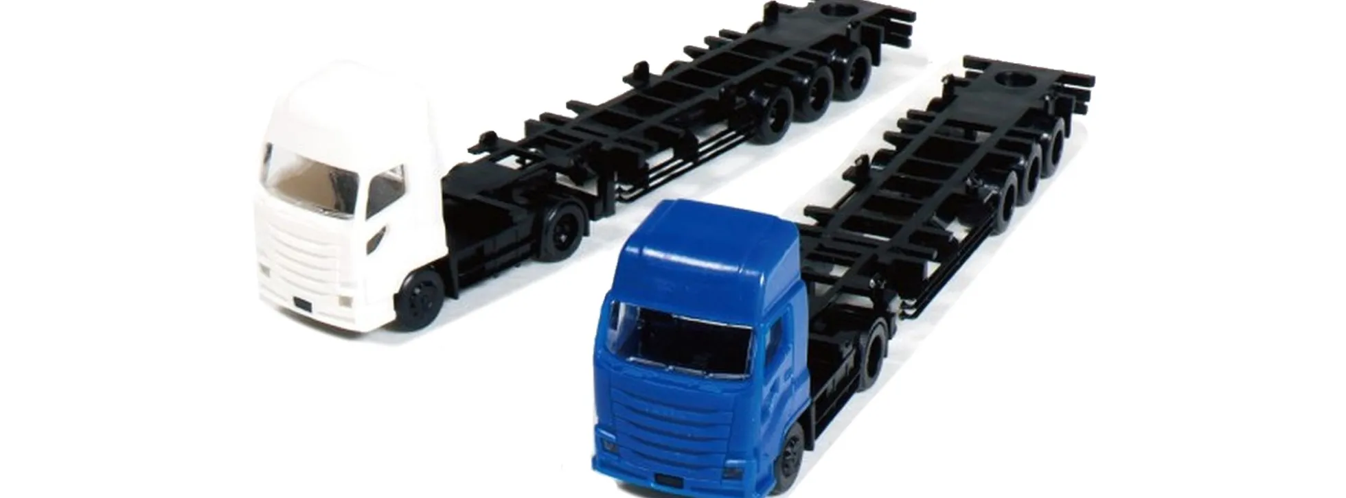 KATO K23-640 LKW mit Flachbettauflieger für 40 Fuß Container | 2 Stück | LKW-Modell 1:160
