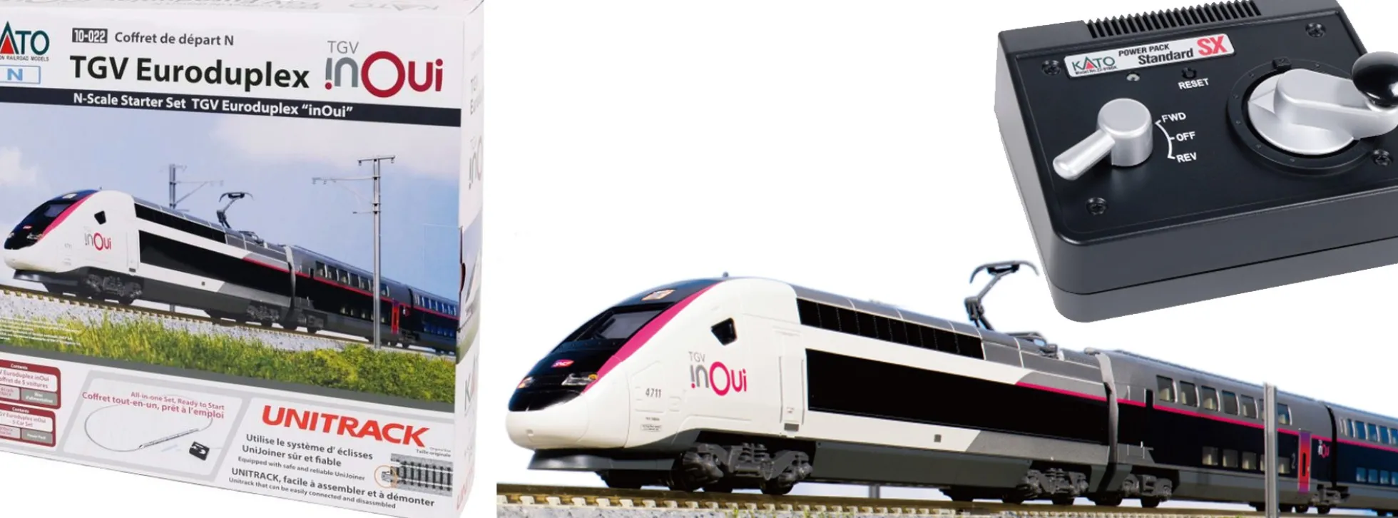 KATO K10-022 Startset E-Triebzug TGV inOui + Gleisoval | analog | Spur N