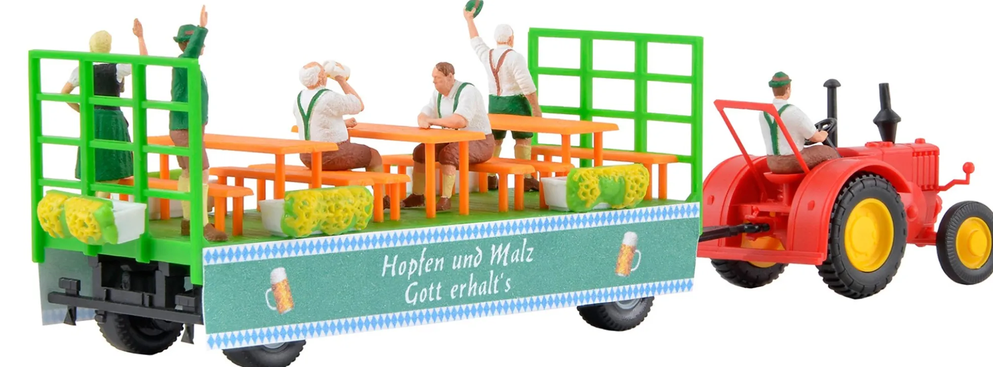 kibri 12226 LANZ Traktor mit Festwagen | Bausatz Spur H0