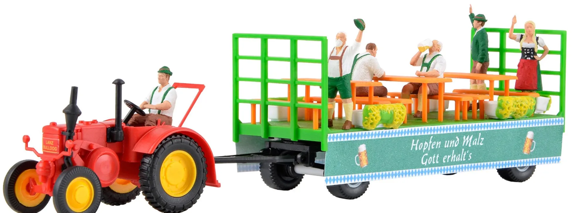 kibri 12226 LANZ Traktor mit Festwagen | Bausatz Spur H0