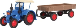 kibri 12232 LANZ Traktor mit Gummiradwagen Bausatz Spur H0