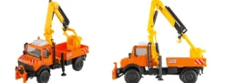 kibri 15005 UNIMOG mit Arbeitskran und Korb Bausatz Spur H0