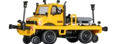 kibri 16062 Zweiwege UNIMOG mit Fahrleitungsbauwagen Bausatz Spur H0