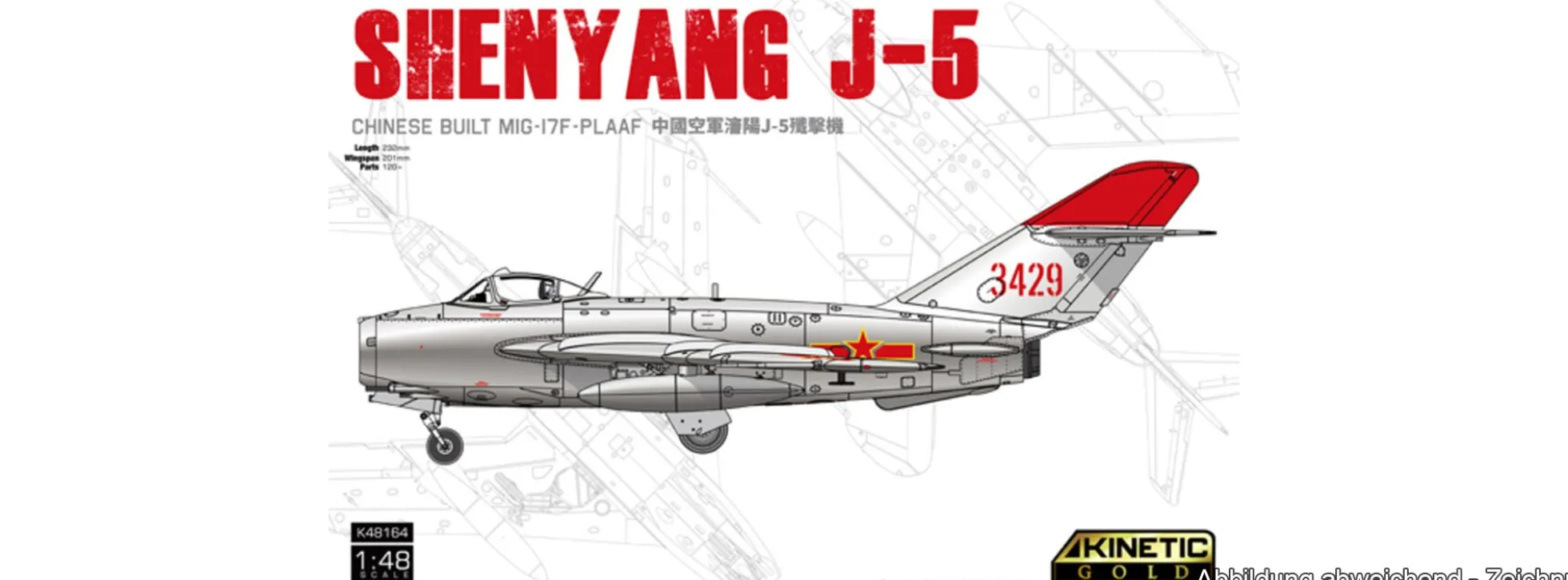 KINETIC K48164 Shenyang J-5 / MiG-17F PLA | Flugzeug Bausatz 1:48