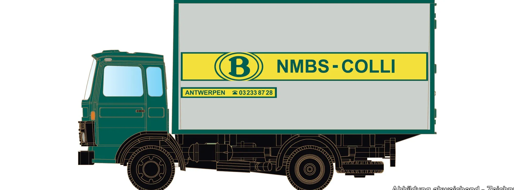 LEMKE LC4833 DAF 900 Koffer - NMBS-Colli | LKW-Modell 1:160