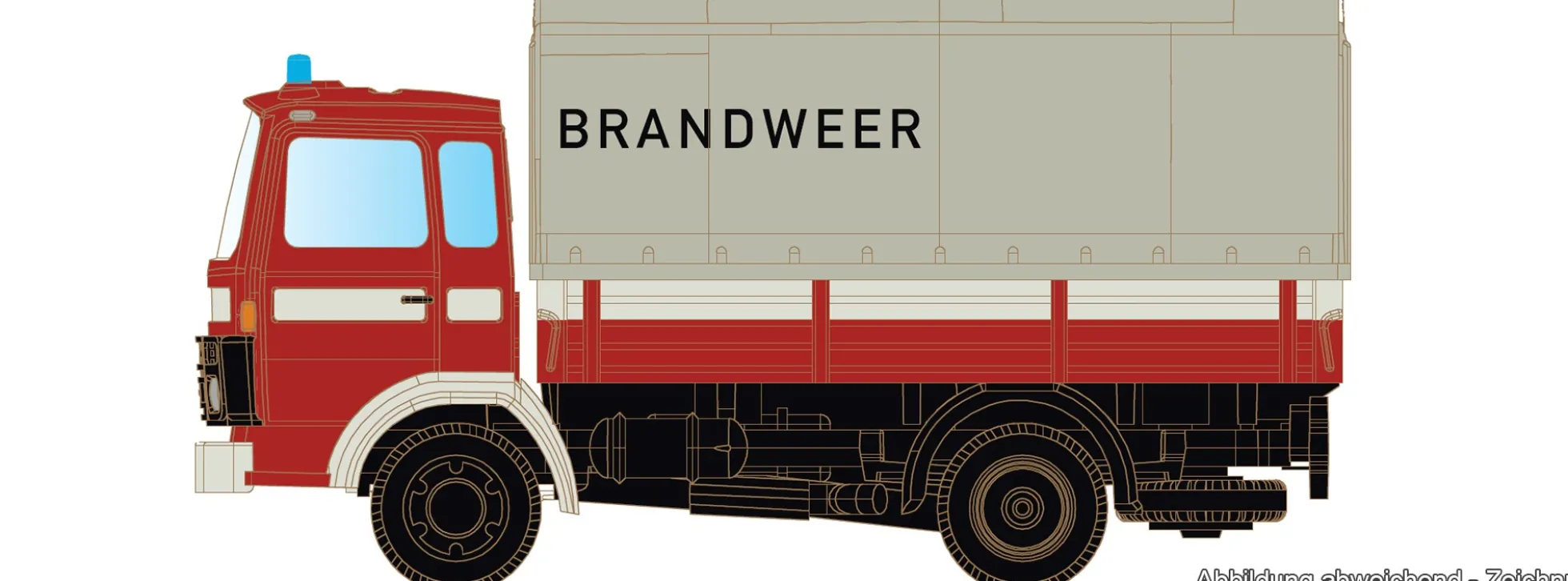 LEMKE LC4835 DAF 900 Pritsche/Plane - Brandweer | Blaulichtmodell 1:160