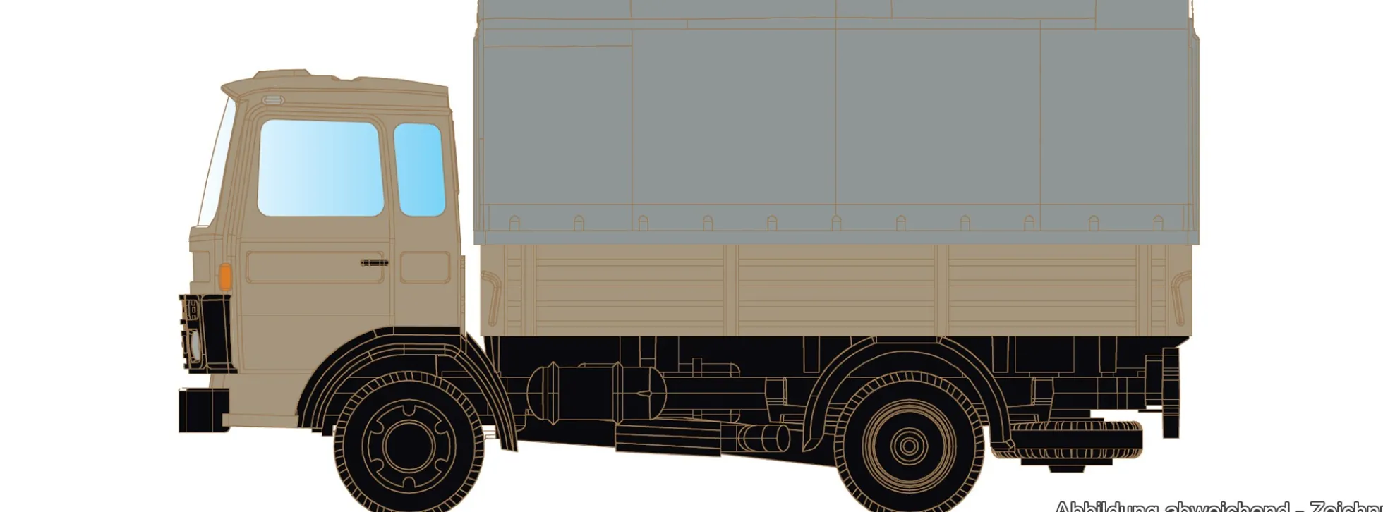 LEMKE LC4830 DAF 900 Pritsche/Plane - neutral | LKW-Modell 1:160