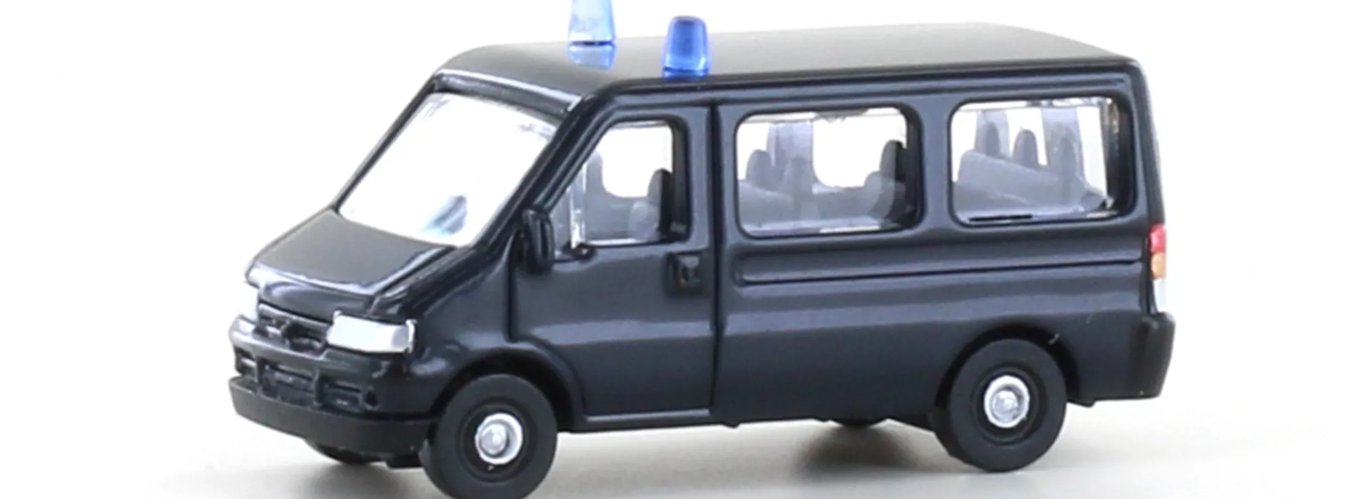LEMKE LC61311 Fiat Ducato II Bus dunkelblau mit Blaulicht | Blaulichtmodell 1:160