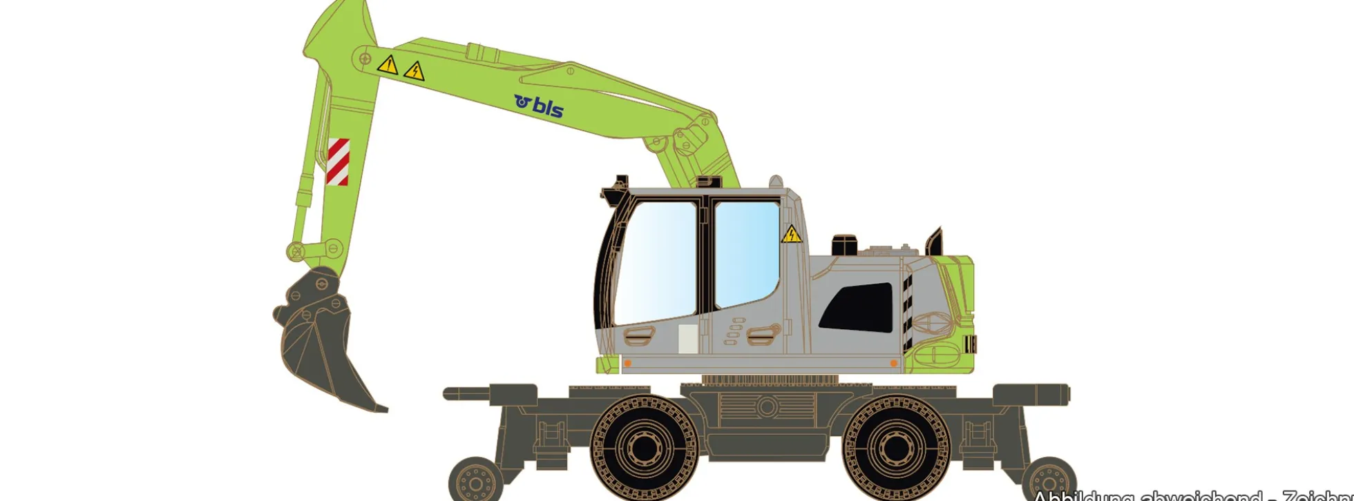 LEMKE LC4269 Liebherr A922 Rail Zweiwege-Bagger - BLS CH | Baumaschinenmodell 1:160