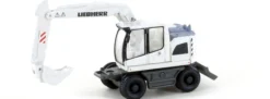 LEMKE LC4268 Liebherr Compact Bagger mit Tieflöffel - weiß | Baumaschinenmodell 1:160