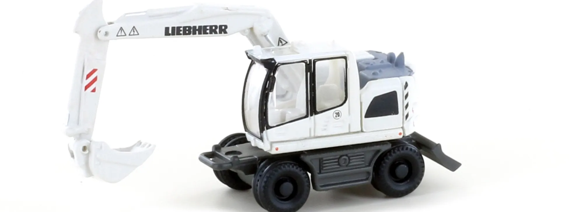 LEMKE LC4268 Liebherr Compact Bagger mit Tieflöffel - weiß | Baumaschinenmodell 1:160