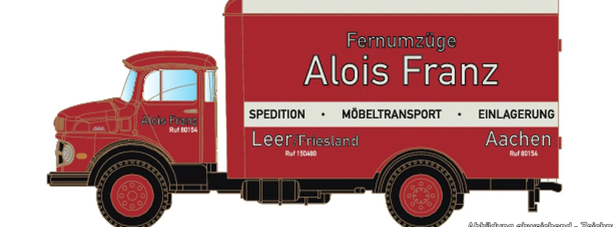 LEMKE LC3484 Mercedes-Benz L322 Möbelkoffer Alois Franz | LKW-Modell 1:160