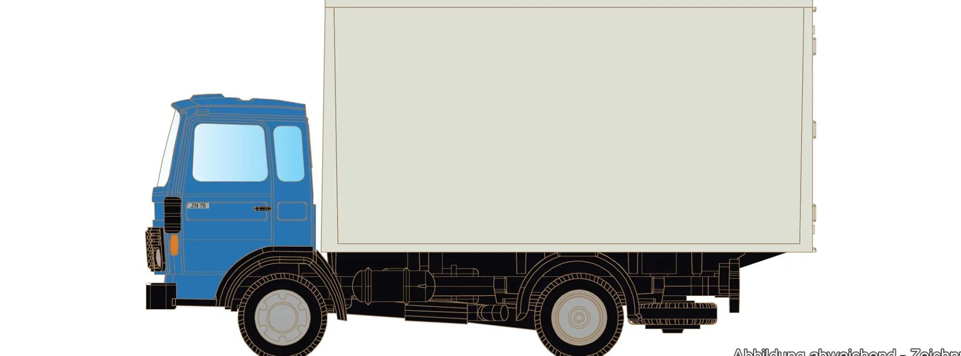 LEMKE LC4861 Renault JK75 Koffer - neutral | LKW-Modell 1:160