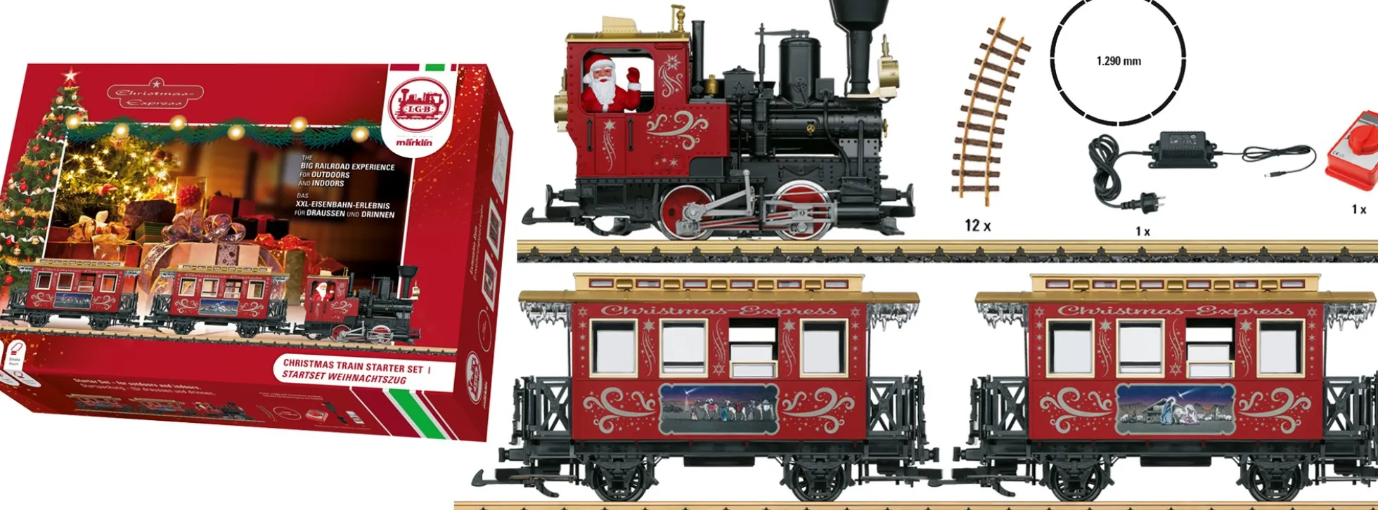 LGB 70308 Startset Weihnachtszug | analog + Rauch | Spur G