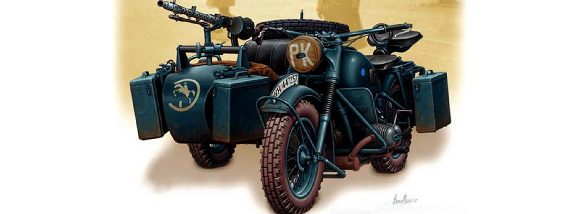 MasterBox 3528 BMW R75 mit Beiwagen | Militär Bausatz 1:35