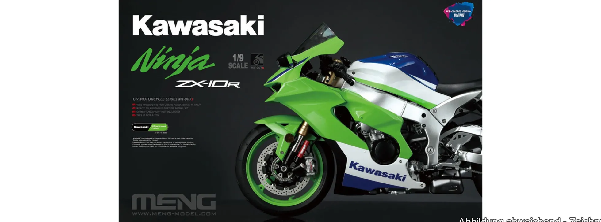 MENG MT-007s Kawasaki Ninja ZX-10R | Vorlackiert | Motorrad Bausatz 1:9