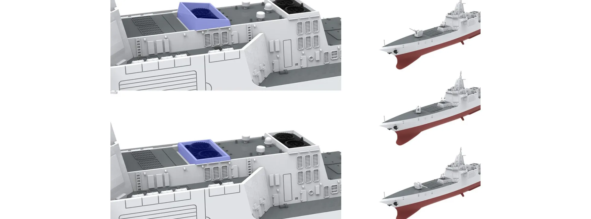 MENG PS-009 Chinese Type-055 Guided-Missile Destroyer | Schiff Bausatz 1:700