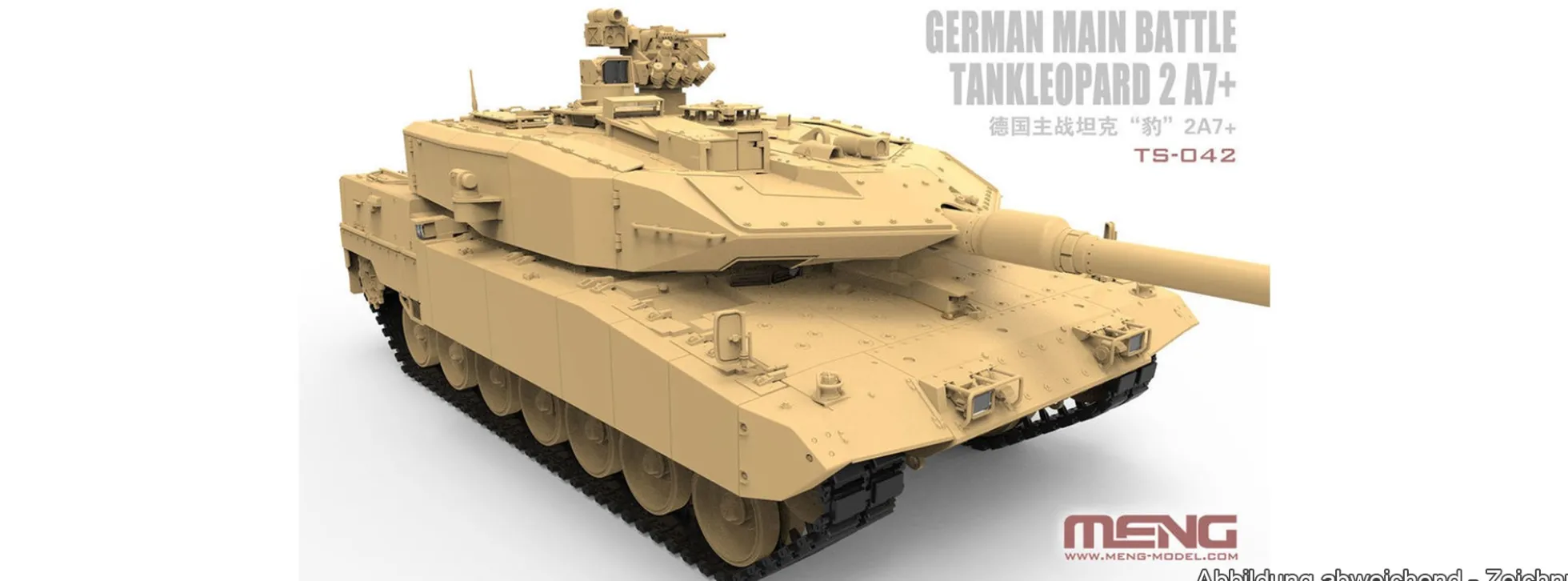 MENG TS-042 Deutscher Main Battle Tank Leopard 2A7+ | Panzer Bausatz 1:35