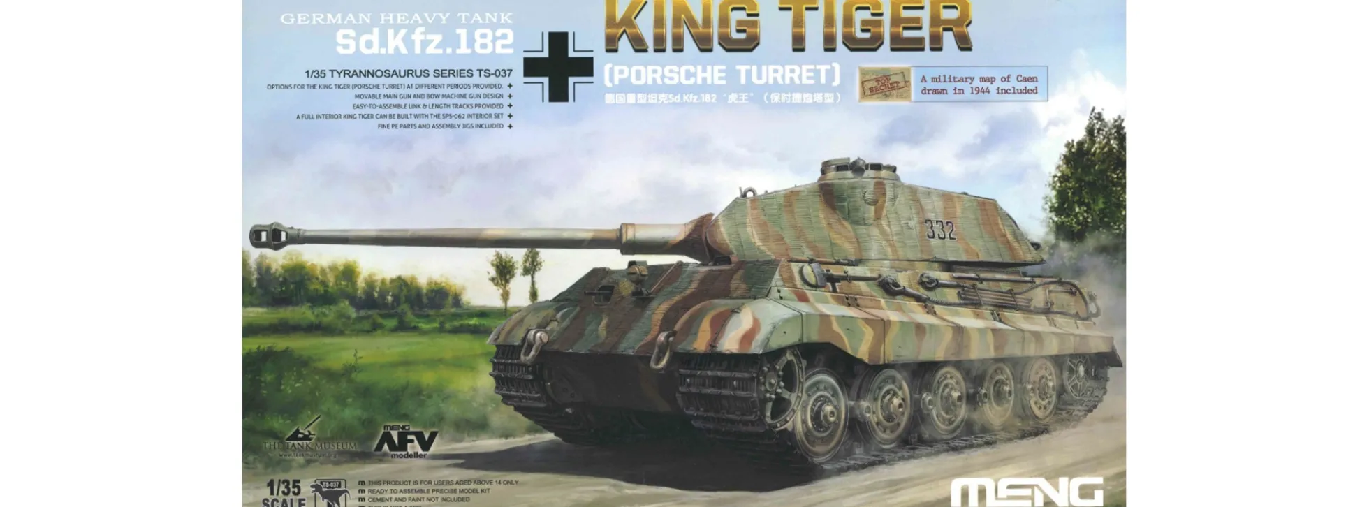 MENG TS-037 Sd.Kfz.182 Königstiger Porsche | Panzer Bausatz 1:35
