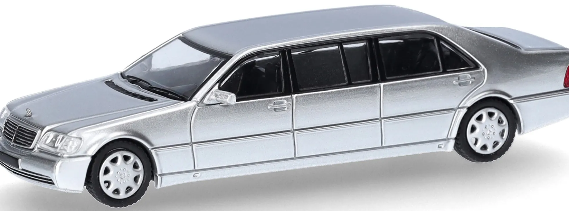 MicroCity 87MC000106 MB S600 Pullmann Stretch-Limousine silber | Modellauto 1:87