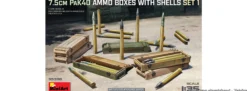 MiniArt 35398 7,5cm PaK 40 Munitionskiste mit Granaten - Set 1 | Militär Bausatz 1:35