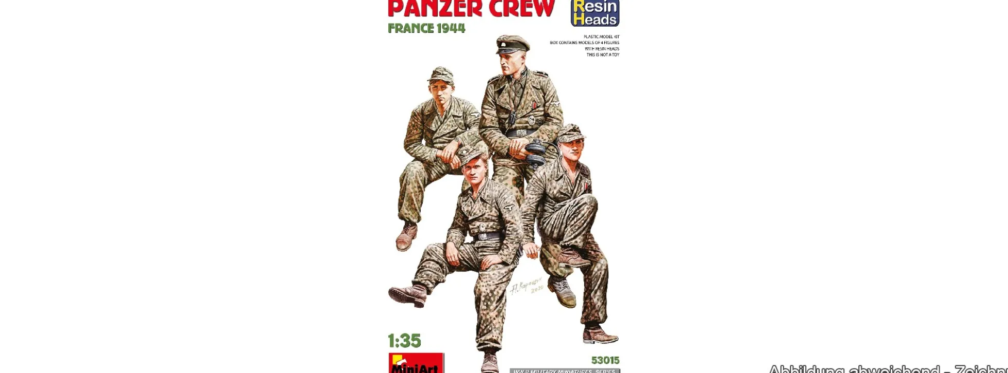 MiniArt 53015 Deutsche Panzer Besatzung in Frankreich 1944 | 4 Stück | Militär Bausatz 1:35