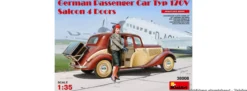 MiniArt 38008 Deutscher Fahrzeugtyp 170V 4-Türige Limousine inklusive Figur | Auto Bausatz 1:35