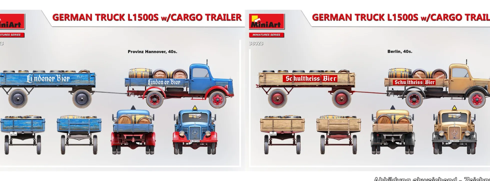 MiniArt 38023 Deutscher LKW L1500S mit Anhänger | LKW Bausatz 1:35