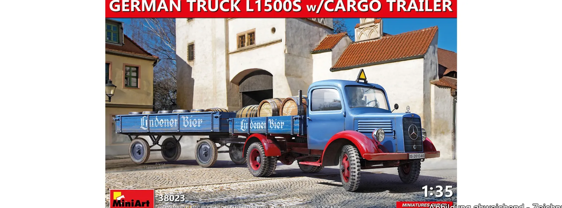 MiniArt 38023 Deutscher LKW L1500S mit Anhänger | LKW Bausatz 1:35