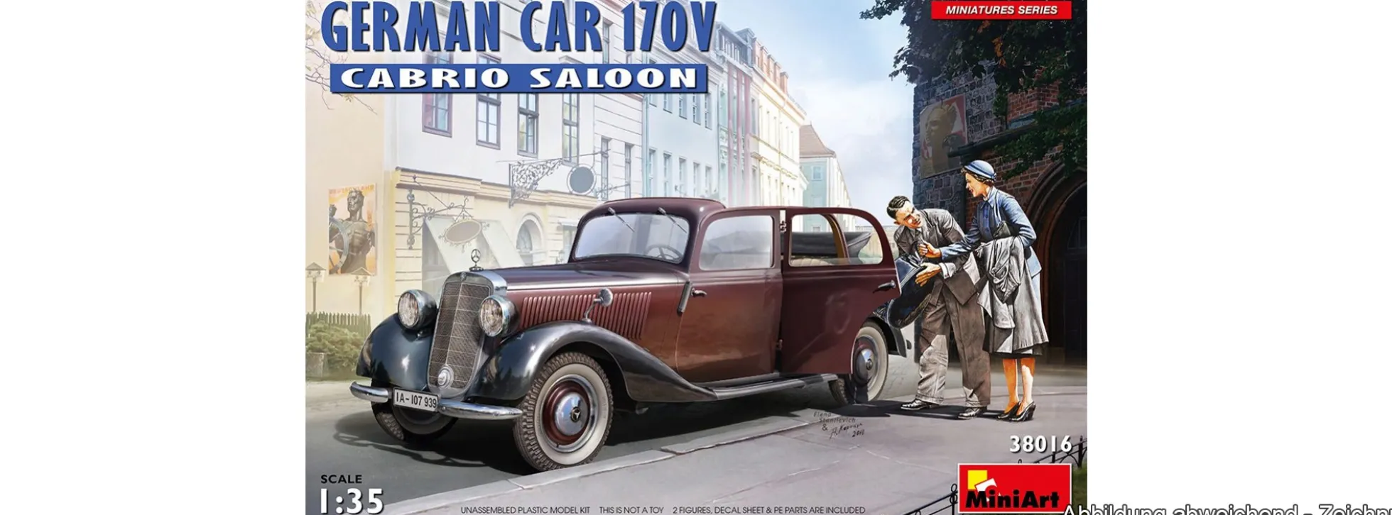 MiniArt 38016 Deutscher PKW Typ 170V Cabrio Limousine | Auto Bausatz 1:35