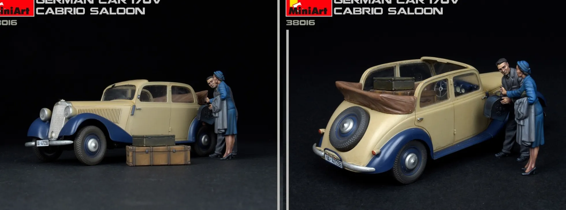 MiniArt 38016 Deutscher PKW Typ 170V Cabrio Limousine | Auto Bausatz 1:35